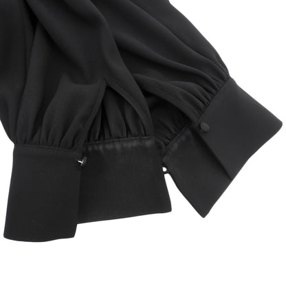 theory luxe セオリーリュクス 美品 トリアセテート混 スタンドカラー プルオーバー トップス レディース ブラック S32 03-5408255 25AW トップス