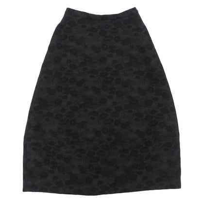 theory luxe セオリーリュクス 美品 フラワージャガード フレアロングスカート レディース 黒 ブラック S34 03-5407315 25AW スカート