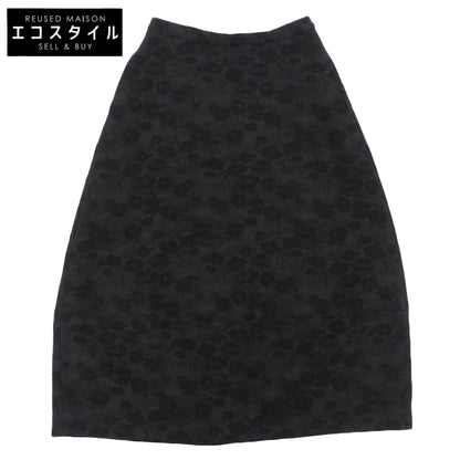 theory luxe セオリーリュクス 美品 フラワージャガード フレアロングスカート レディース 黒 ブラック S34 03-5407315 25AW スカート