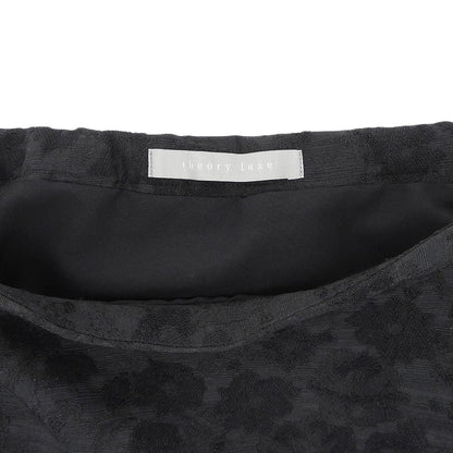 theory luxe セオリーリュクス 美品 フラワージャガード フレアロングスカート レディース 黒 ブラック S34 03-5407315 25AW スカート