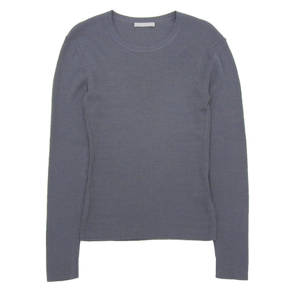 theory luxe セオリーリュクス 美品 ウール混 クルーネック リブニットソー トップス レディース チャコールグレー S32 03-5401792 25AW トップス