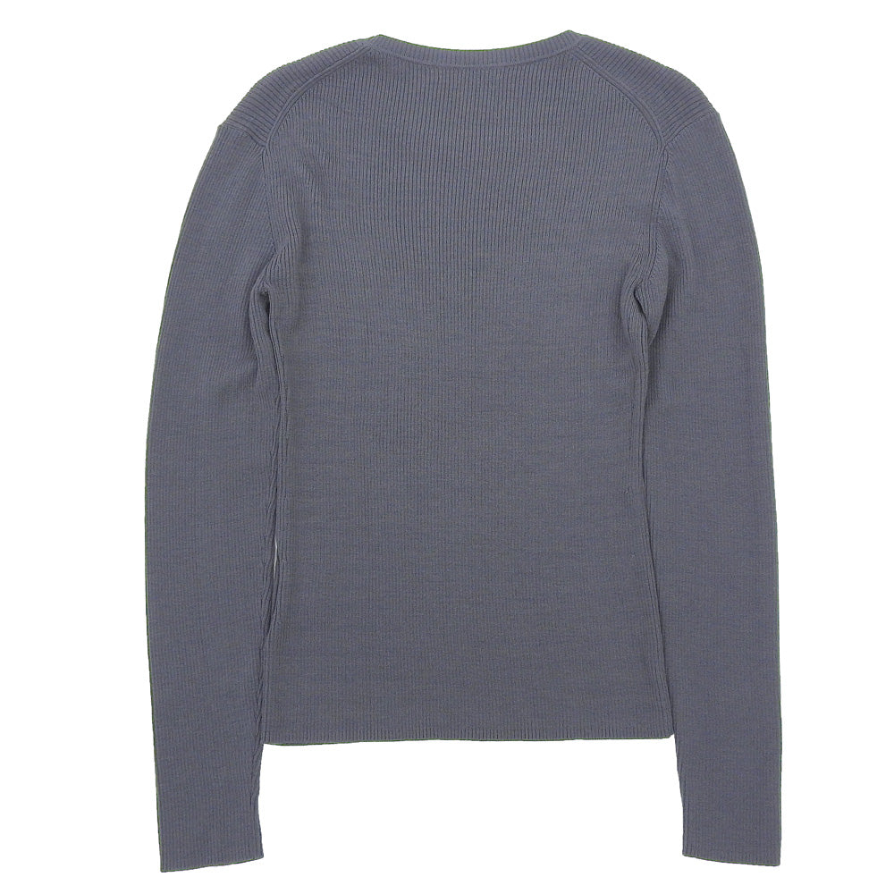 theory luxe セオリーリュクス 美品 ウール混 クルーネック リブニットソー トップス レディース チャコールグレー S32 03-5401792 25AW トップス