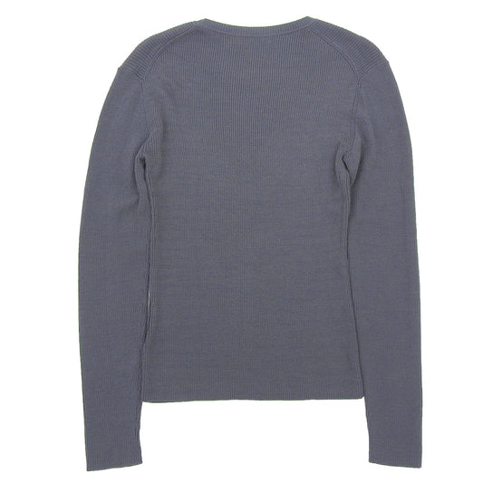 theory luxe セオリーリュクス 美品 ウール混 クルーネック リブニットソー トップス レディース チャコールグレー S32 03-5401792 25AW トップス