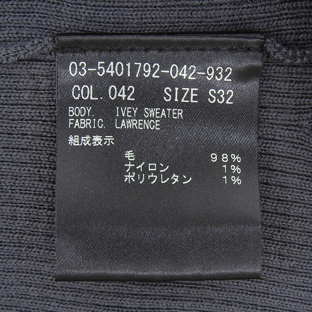 theory luxe セオリーリュクス 美品 ウール混 クルーネック リブニットソー トップス レディース チャコールグレー S32 03-5401792 25AW トップス
