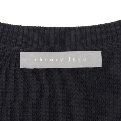 theory luxe セオリーリュクス ウール混 クルーネック リブニットソー トップス レディース 黒 ブラック S32 03-5401792 25AW トップス