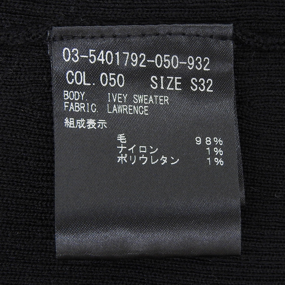 theory luxe セオリーリュクス ウール混 クルーネック リブニットソー トップス レディース 黒 ブラック S32 03-5401792 25AW トップス