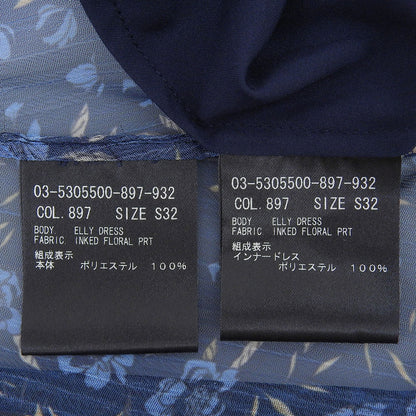 theory luxe セオリーリュクス 美品 ポリエステル フラワープリント ノースリーブシアーシャツワンピース ネイビー S32 03-5305500 25AW ワンピース