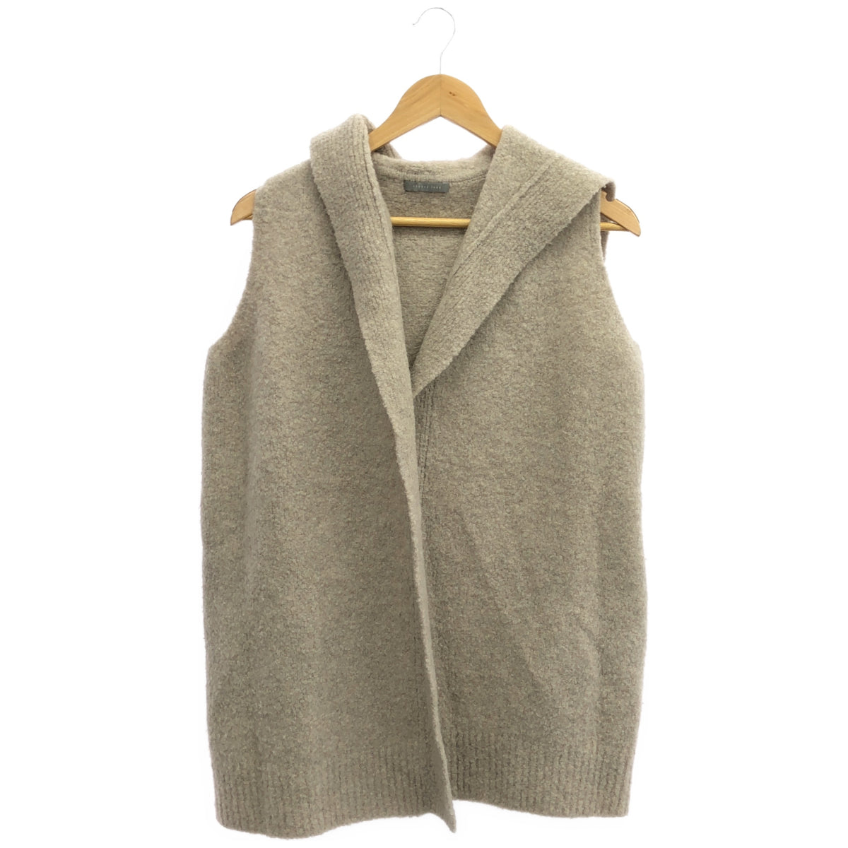 theory luxe セオリーリュクス 24AW 03-4403715 Piazzo Dora SL ベージュ ウール混 ノースリーブ フーディニットジレカーディガン ジャケット