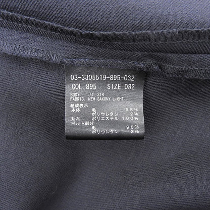 theory luxe セオリーリュクス 美品 ウール混 ハーフボタン ベルテッド ロングスリーブ ワンピース レディース ネイビー 32 03-3305519 ワンピース