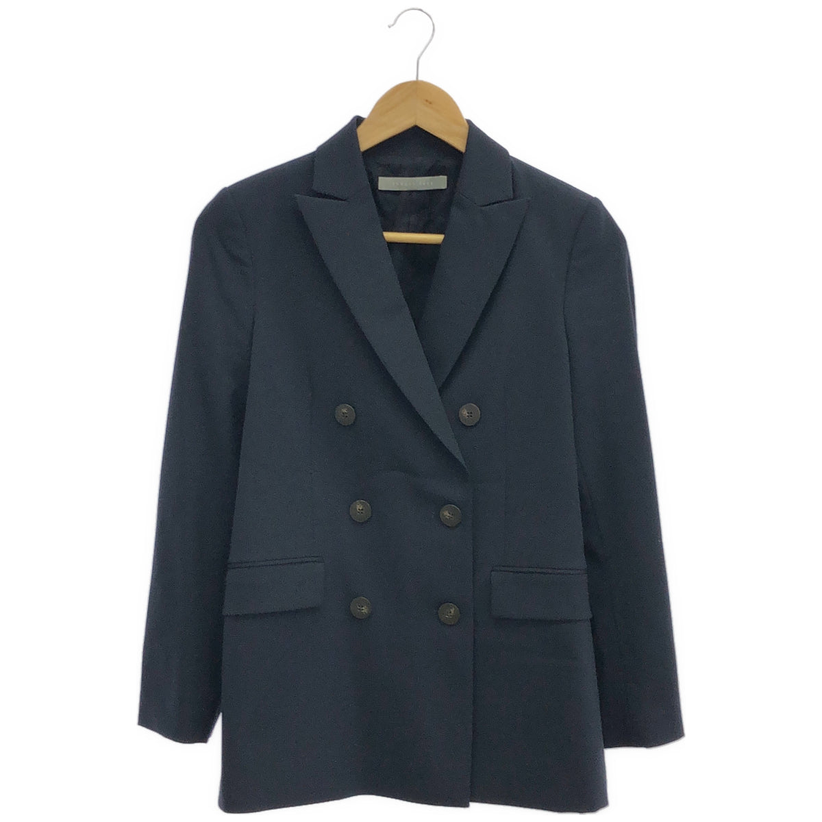 theory luxe セオリーリュクス 03-3304119 Eden Shannon str ネイビー ウール混 ダブルブレスト テーラードジャケット ジャケット
