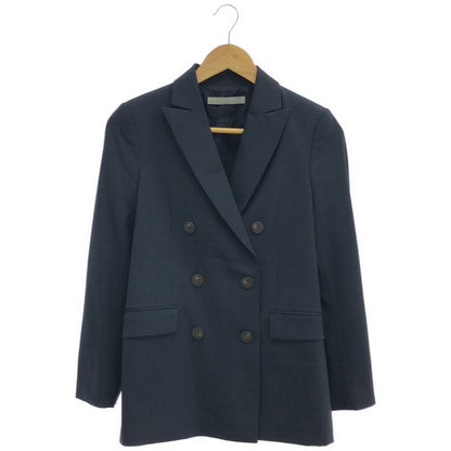 theory luxe セオリーリュクス 03-3304119 Eden Shannon str ネイビー ウール混 ダブルブレスト テーラードジャケット ジャケット