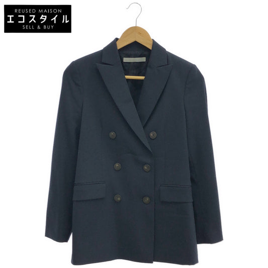 theory luxe セオリーリュクス 03-3304119 Eden Shannon str ネイビー ウール混 ダブルブレスト テーラードジャケット ジャケット