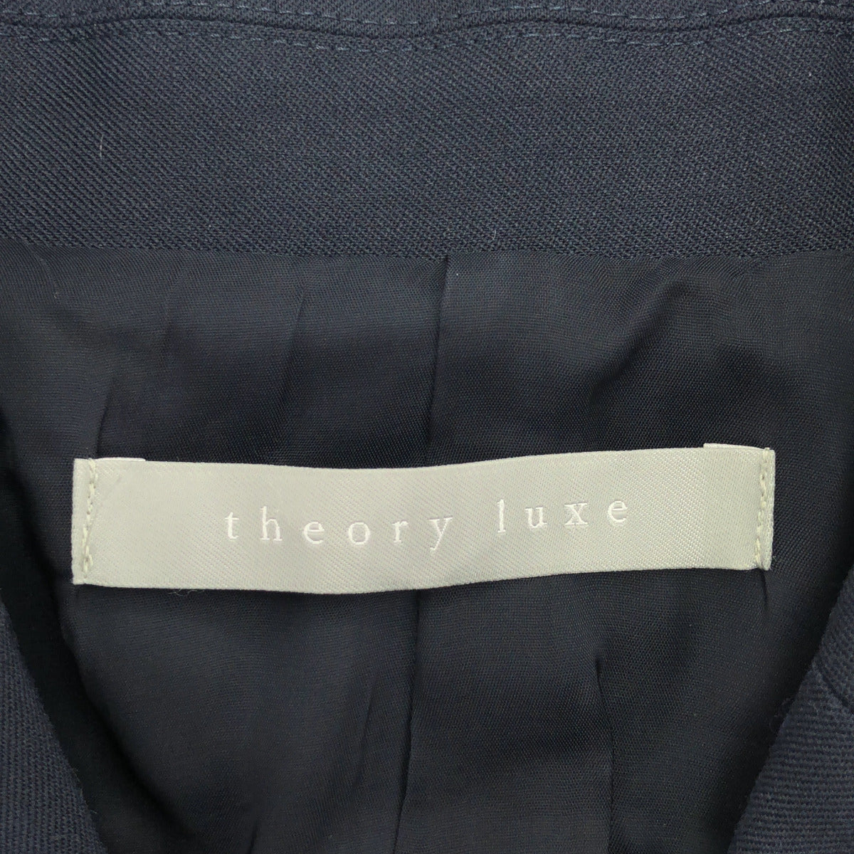 theory luxe セオリーリュクス 03-3304119 Eden Shannon str ネイビー ウール混 ダブルブレスト テーラードジャケット ジャケット
