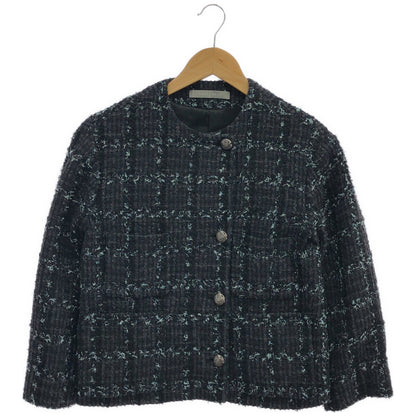 theory luxe セオリーリュクス 03-3404101 MISTY TWEED NICOLE STR ブラック メタルボタンノーカラーツイードジャケット ジャケット