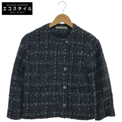 theory luxe セオリーリュクス 03-3404101 MISTY TWEED NICOLE STR ブラック メタルボタンノーカラーツイードジャケット ジャケット