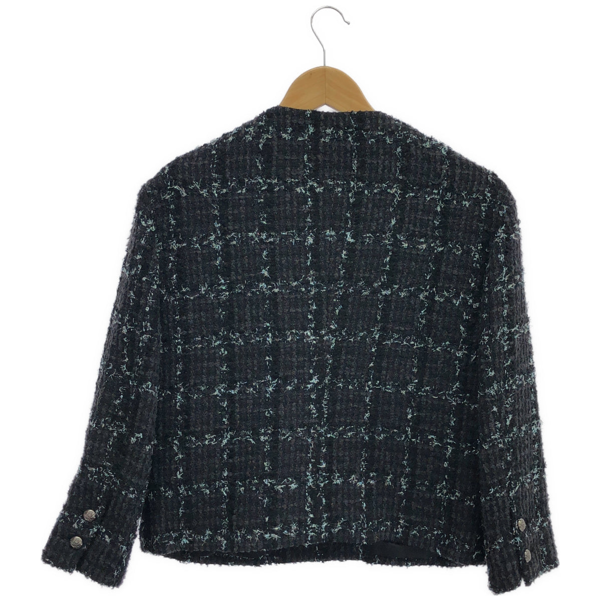 theory luxe セオリーリュクス 03-3404101 MISTY TWEED NICOLE STR ブラック メタルボタンノーカラーツイードジャケット ジャケット