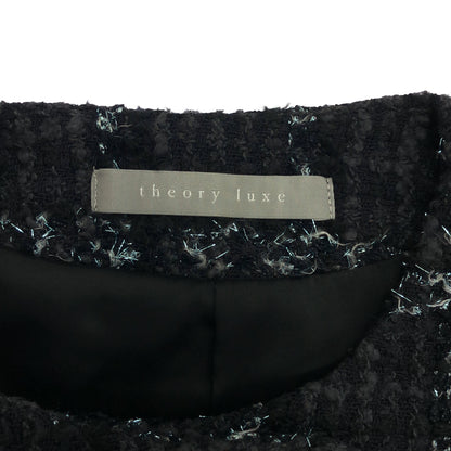 theory luxe セオリーリュクス 03-3404101 MISTY TWEED NICOLE STR ブラック メタルボタンノーカラーツイードジャケット ジャケット