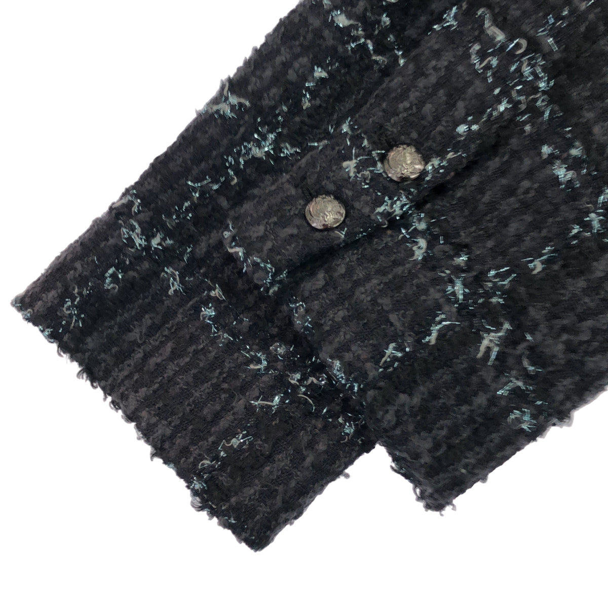 theory luxe セオリーリュクス 03-3404101 MISTY TWEED NICOLE STR ブラック メタルボタンノーカラーツイードジャケット ジャケット