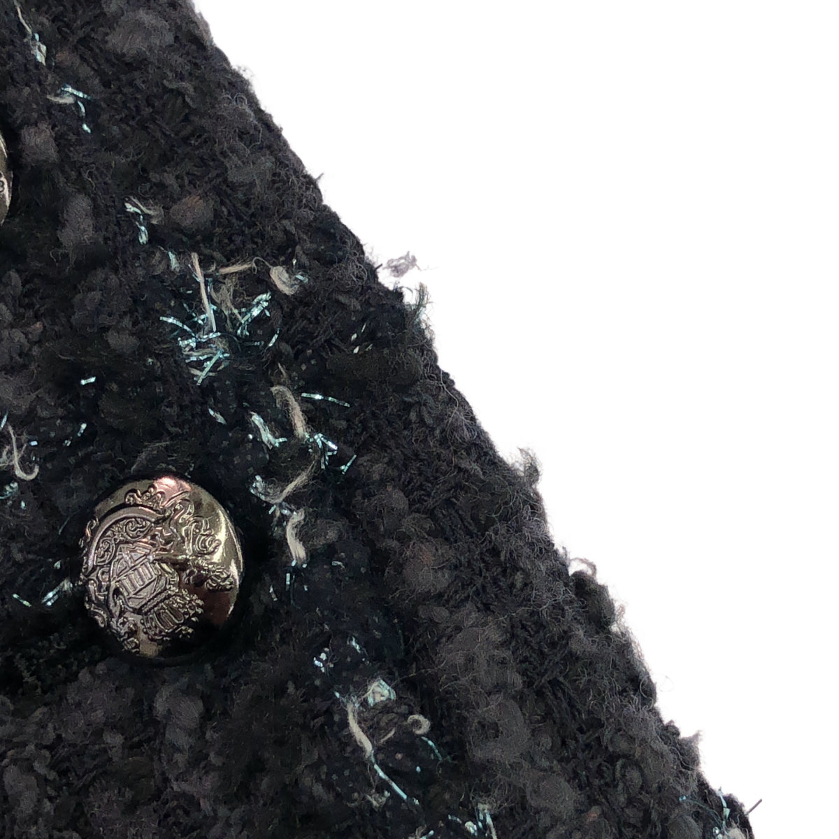 theory luxe セオリーリュクス 03-3404101 MISTY TWEED NICOLE STR ブラック メタルボタンノーカラーツイードジャケット ジャケット