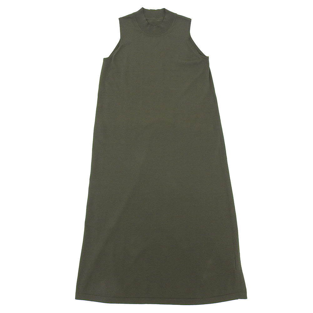 Theory セオリー 美品 レーヨン×ナイロン モックネック ノースリーブ ニットワンピース レディース カーキ P 01-3105721 ワンピース
