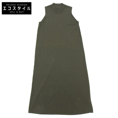 Theory セオリー 美品 レーヨン×ナイロン モックネック ノースリーブ ニットワンピース レディース カーキ P 01-3105721 ワンピース