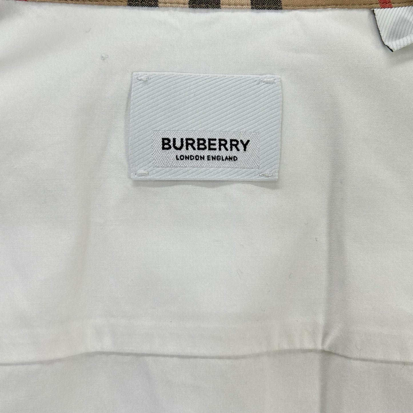 BURBERRY バーバリー 8032308 ホワイト コットンポプリン TBモノグラム刺繍 ヴィンテージチェック ロングスリーブボタンシャツ トップス