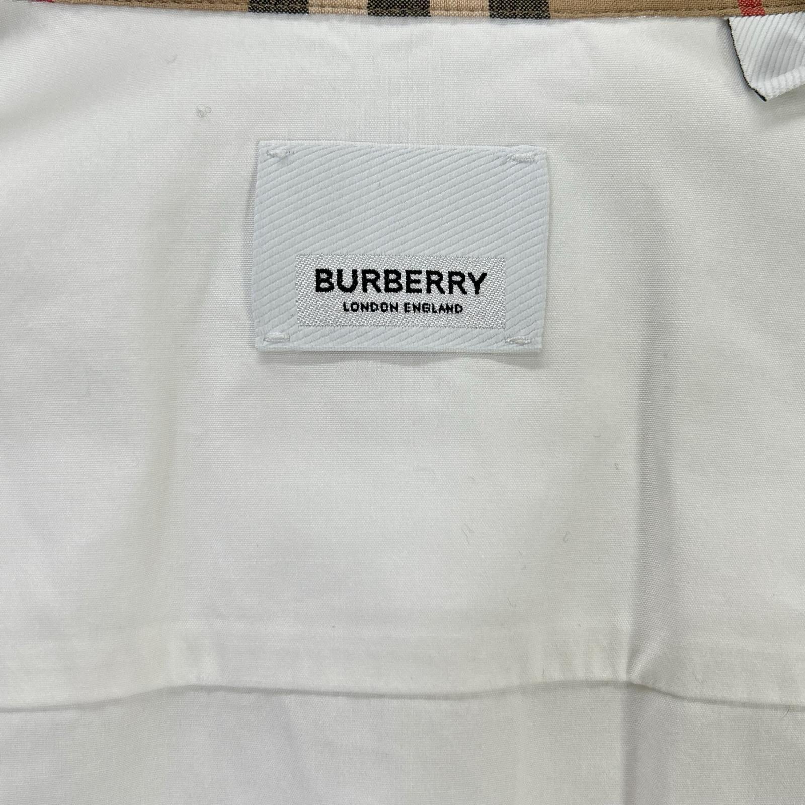 BURBERRY バーバリー 8032308 ホワイト コットンポプリン TBモノグラム刺繍 ヴィンテージチェック ロングスリーブボタンシャツ トップス