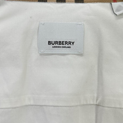 BURBERRY バーバリー 8032308 ホワイト コットンポプリン TBモノグラム刺繍 ヴィンテージチェック ロングスリーブボタンシャツ トップス