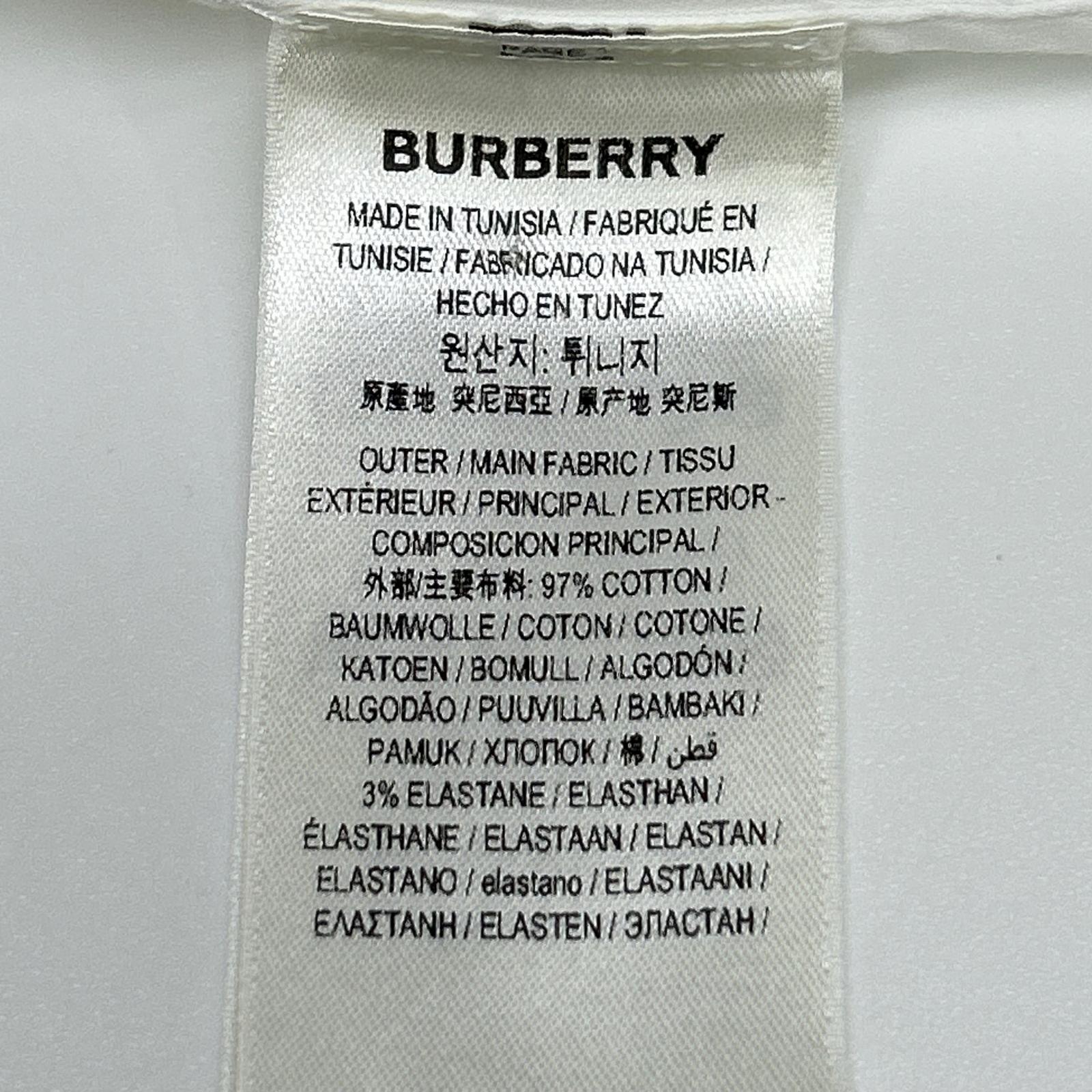 BURBERRY バーバリー 8032308 ホワイト コットンポプリン TBモノグラム刺繍 ヴィンテージチェック ロングスリーブボタンシャツ トップス