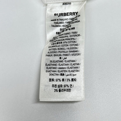 BURBERRY バーバリー 8050263 ホワイト コットン混 ホースフェリーラバープリント メタルカフスボタン ロングスリーブシャツ トップス