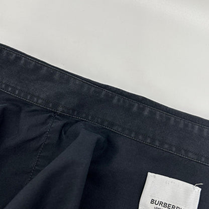 BURBERRY バーバリー 8036118 ブラック コットン ストライプロゴラインデザイン ロングスリーブボタンシャツ トップス
