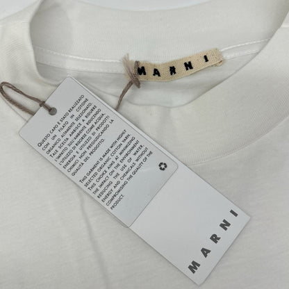 MARNI マルニ HUMU0242X0 ホワイト オーガニックコットン ロゴ刺? モックネックロングスリーブカットソー トップス