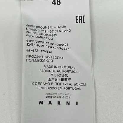 MARNI マルニ HUMU0242X0 ホワイト オーガニックコットン ロゴ刺? モックネックロングスリーブカットソー トップス