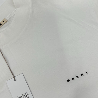 MARNI マルニ HUMU0242X0 ホワイト オーガニックコットン ロゴ刺? モックネックロングスリーブカットソー トップス