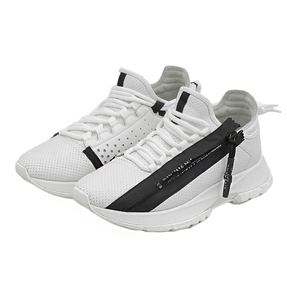 GIVENCHY ジバンシー SPECTRE LOW スペクトルロー カーフレザー ランナージップ ローカット スニーカー メンズ 白×黒 24.0cm BE0019E0SV シューズ