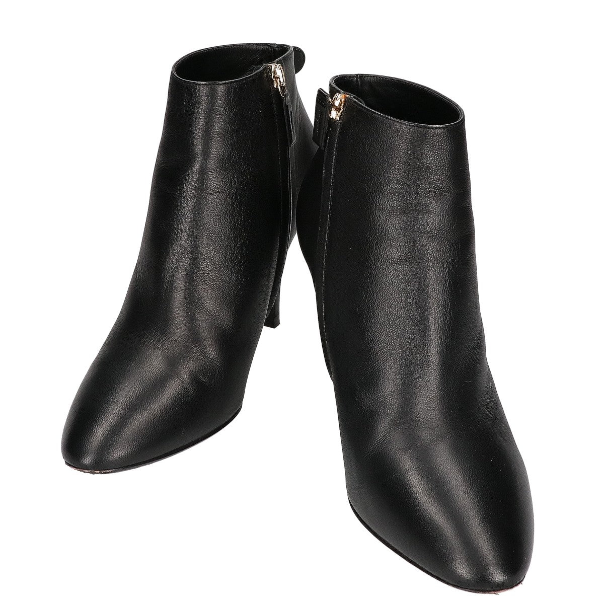 SalvatoreFerragamo サルバトーレフェラガモ 0726441 JOAN ジョアン ナッパカーフ アーモンドトゥ サイドジップ ピンヒール ブーツ シューズ