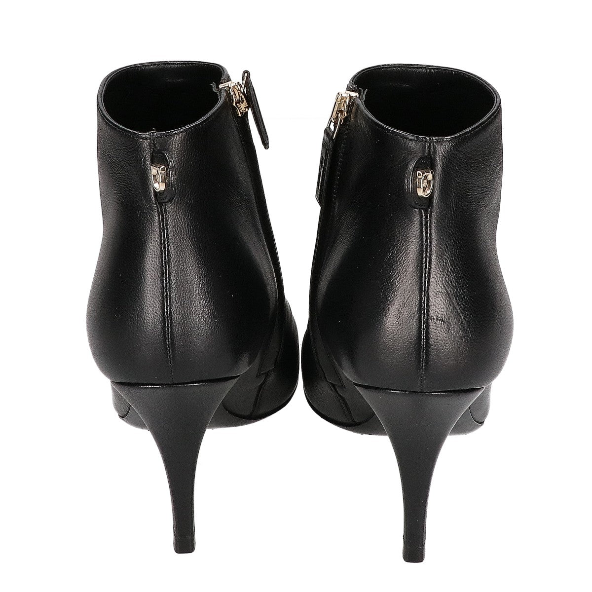 SalvatoreFerragamo サルバトーレフェラガモ 0726441 JOAN ジョアン ナッパカーフ アーモンドトゥ サイドジップ ピンヒール ブーツ シューズ
