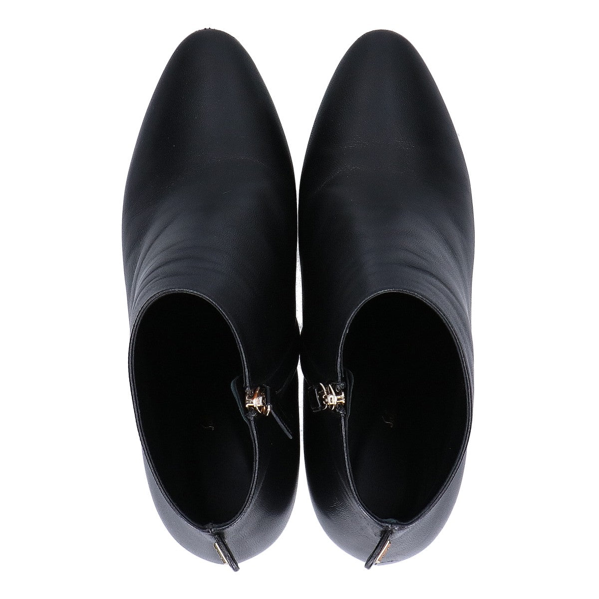 SalvatoreFerragamo サルバトーレフェラガモ 0726441 JOAN ジョアン ナッパカーフ アーモンドトゥ サイドジップ ピンヒール ブーツ シューズ