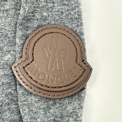 MONCLER モンクレール 24年製 グレー LS TSHIRT レザ-パッチ ロゴプリント長袖カットソー トップス