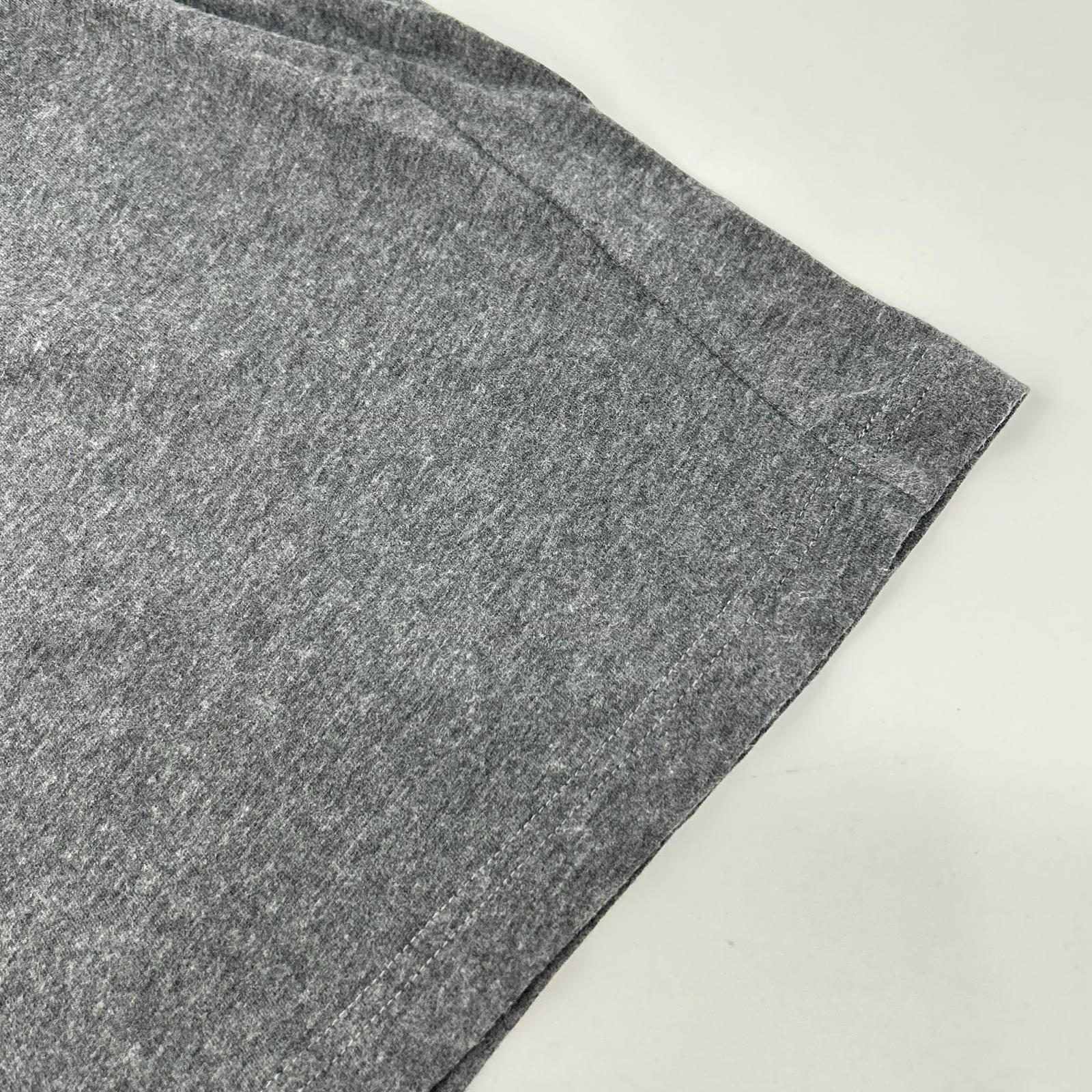 MONCLER モンクレール 24年製 グレー LS TSHIRT レザ-パッチ ロゴプリント長袖カットソー トップス