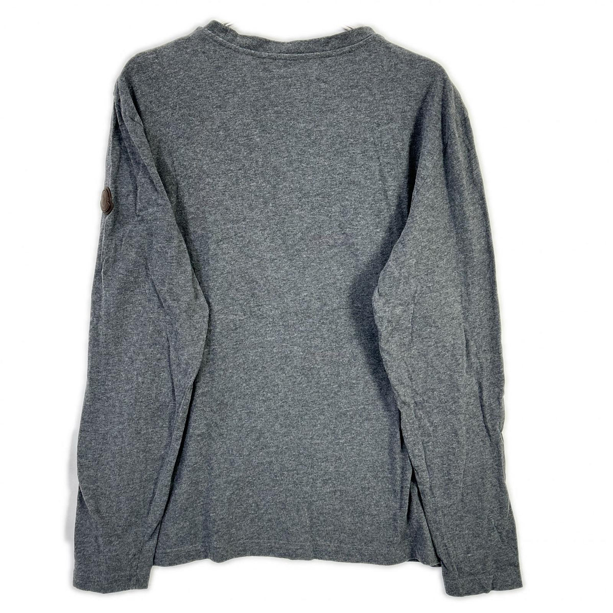 MONCLER モンクレール 24年製 グレー LS TSHIRT レザ-パッチ ロゴプリント長袖カットソー トップス