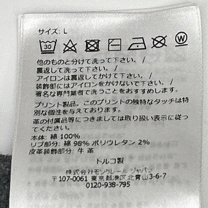 MONCLER モンクレール 24年製 グレー LS TSHIRT レザ-パッチ ロゴプリント長袖カットソー トップス