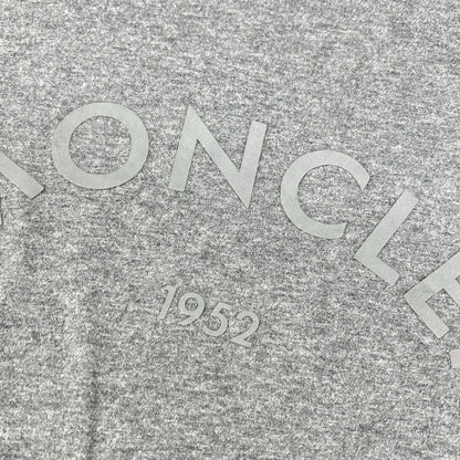 MONCLER モンクレール 24年製 グレー LS TSHIRT レザ-パッチ ロゴプリント長袖カットソー トップス