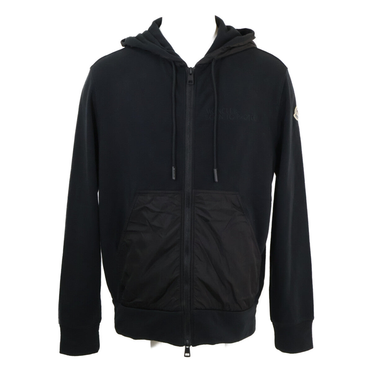 MONCLER モンクレール BORN TO PROTECT H10918G00042 ZIP UP CARDIGAN コットン/ナイロン切替 ジップアップ パーカー トップス