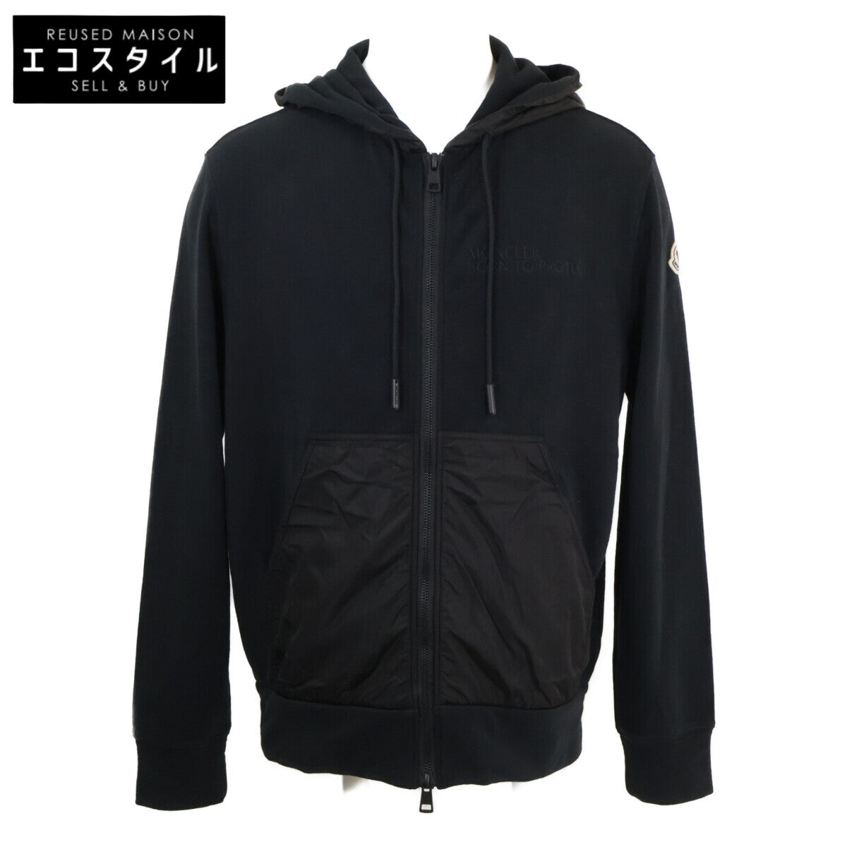 MONCLER モンクレール BORN TO PROTECT H10918G00042 ZIP UP CARDIGAN コットン/ナイロン切替 ジップアップ パーカー トップス