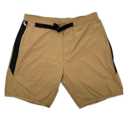 MONCLER モンクレール 20年製 ブラウン PANTALONE BERMUDA ナイロン ラバーロゴ サイドジップショートパンツ ボトムス