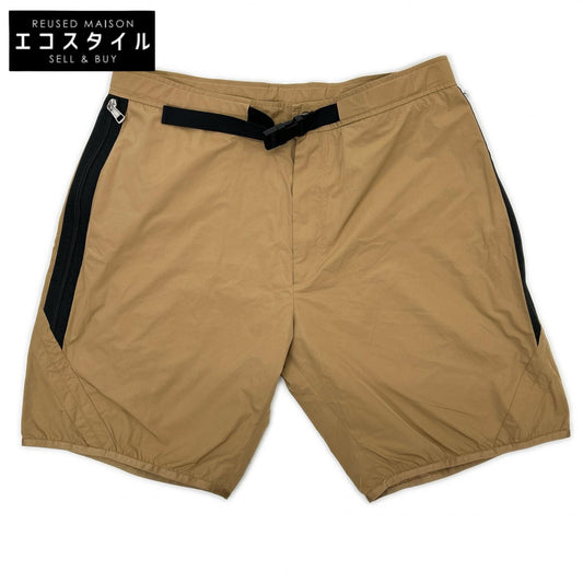 MONCLER モンクレール 20年製 ブラウン PANTALONE BERMUDA ナイロン ラバーロゴ サイドジップショートパンツ ボトムス