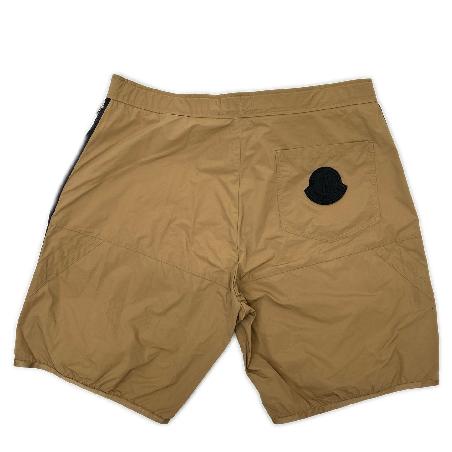 MONCLER モンクレール 20年製 ブラウン PANTALONE BERMUDA ナイロン ラバーロゴ サイドジップショートパンツ ボトムス