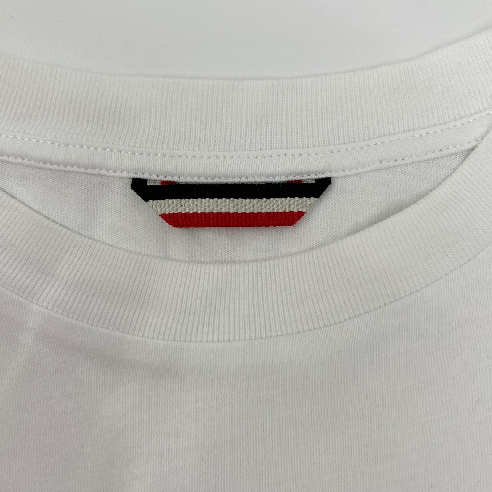 MONCLER モンクレール ホワイト MAGLIA T-SHIRT M/LUNGA ビックワッペン長袖カットソー トップス