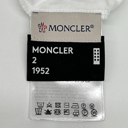MONCLER モンクレール ホワイト MAGLIA T-SHIRT M/LUNGA ビックワッペン長袖カットソー トップス